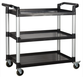 3-Tier Utility Carts with Brakes - Black