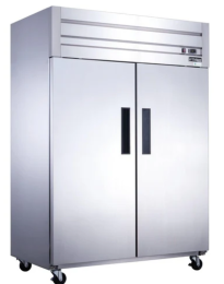 D55AF Commercial 2-Door Top Mount Freezer in Stainless Steel