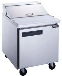 DSP29-8-S1 1-Door Commercial Food Prep Table Refrigerator in Stainless Steel