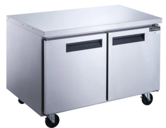 DUC48F 2-Door Undercounter Freezer in Stainless Steel