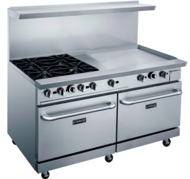 Gas Range with Four (4) open nurners and 36" Griddle