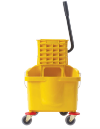 Mop Bucket w/Wringer, 36qt, Yellow