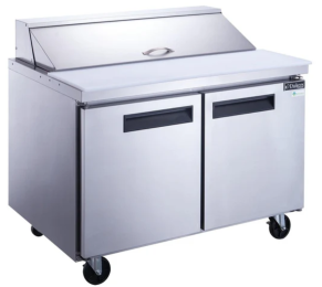 2-Door Commercial Food Prep Table Refrigerator Stainless Steel