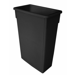 TRASH CAN, 23 GALLON, BLACK, PLASTICS