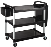 3-Tier Utility Carts with Brakes - Black 2