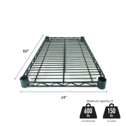 EPOXY COATING WIRE SHELVES 24" X 60" WITH 4 SET PLASTIC CLIP 3