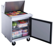 DSP29-12M-S1 1-Door Commercial Food Prep Table Refrigerator in Stainless Steel with Mega Top 2