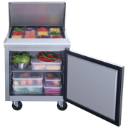 DSP29-12M-S1 1-Door Commercial Food Prep Table Refrigerator in Stainless Steel with Mega Top 3