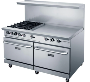 Gas Range with Four (4) open nurners and 36" Griddle 3