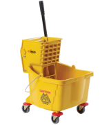 Mop Bucket w/Wringer, 36qt, Yellow 3