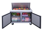 2-Door Commercial Food Prep Table Refrigerator Stainless Steel with Mega Top 3