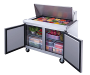 2-Door Commercial Food Prep Table Refrigerator Stainless Steel with Mega Top 4