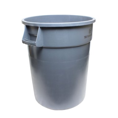 TRASH CAN, 32 GALLON, PLASTICS, GREY 1