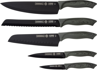 Mundial Stainless Steel, Set of 5 Black Kitchen Knives 1