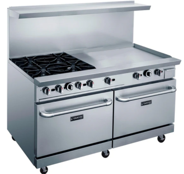 Gas Range with Four (4) open nurners and 36" Griddle 1